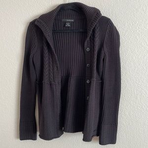 Calvin Klein Jeans cute black cotton sweater Sz M fits S light peplum lower half